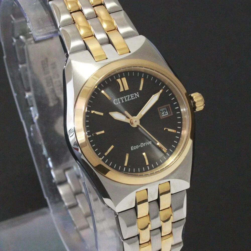 Citizen Eco Drive Ladies Corso Two Tone Black Dial 28mm
